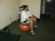 ball abdominal crunch and strengthening to prevent back pain