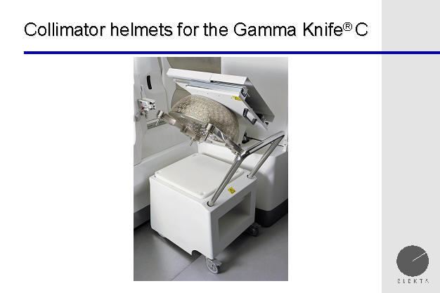 machine to change the helmets on the model c gamma knife unit